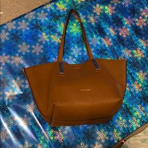 Brown Calvin Klein Tote Bag